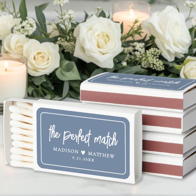 Perfect Match Dusty Blue Wedding Matchbox (Perfect Match Dusty Blue Wedding Matchbox )
