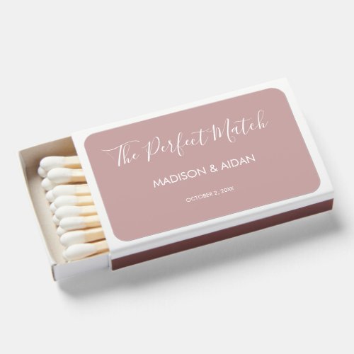 Perfect Match Dusty Rose Wedding Favors Matchboxes