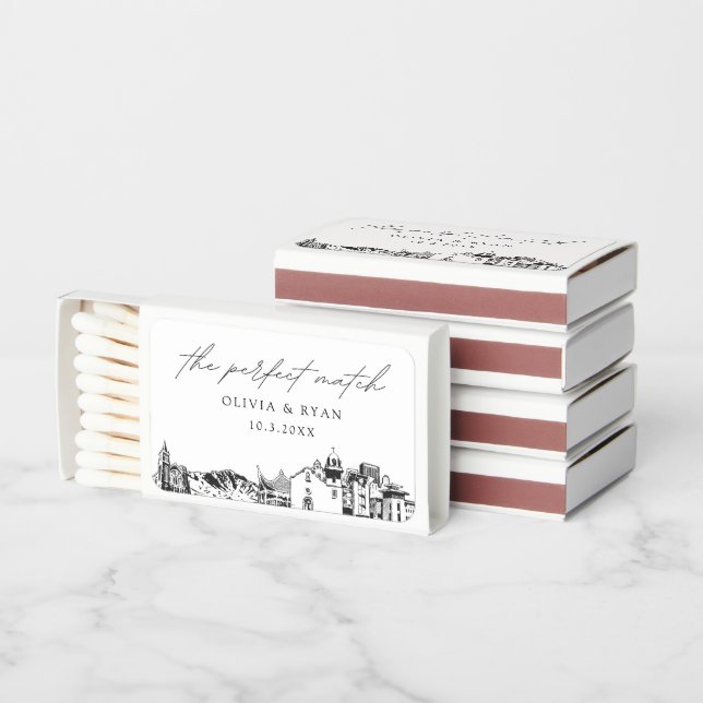 Perfect Match El Paso Texas Wedding Favor Matches (Stacked)