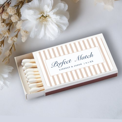Perfect Match! Elegant Brown White Stripes  Matchboxes