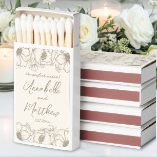 Perfect Match Elegant Floral Wedding Matchboxes