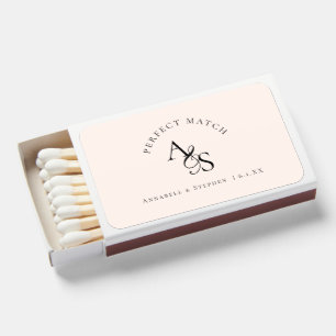 Perfect Match! Elegant Monogram Blush - Beige Matchboxes
