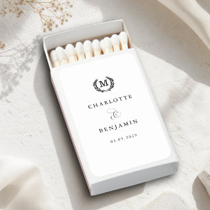 Perfect Match! Elegant Monogram Crest Matchboxes