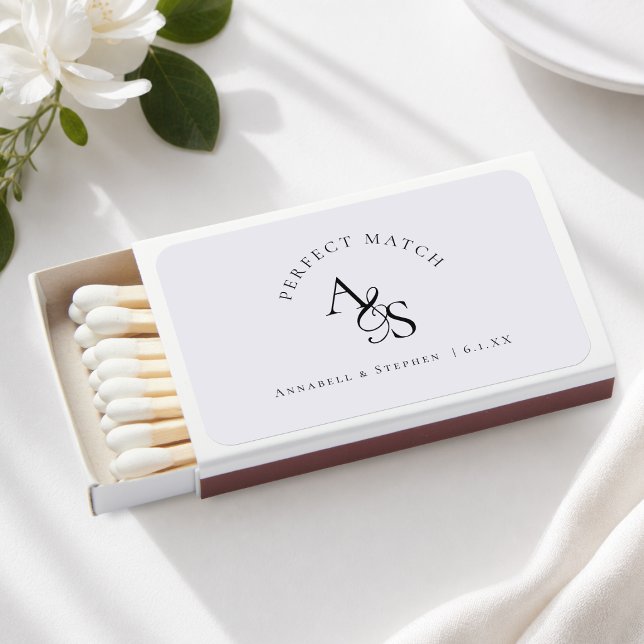 Perfect Match! Elegant Monogram Gray Matchboxes (Perfect Match! Elegant Monogram Gray Matchboxes)