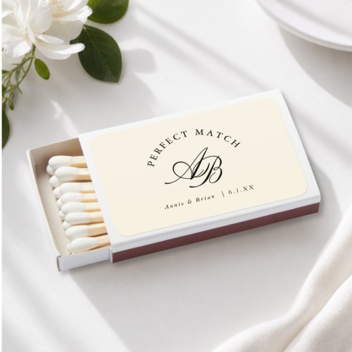 Perfect Match! Elegant Monogram Ivory Matchboxes