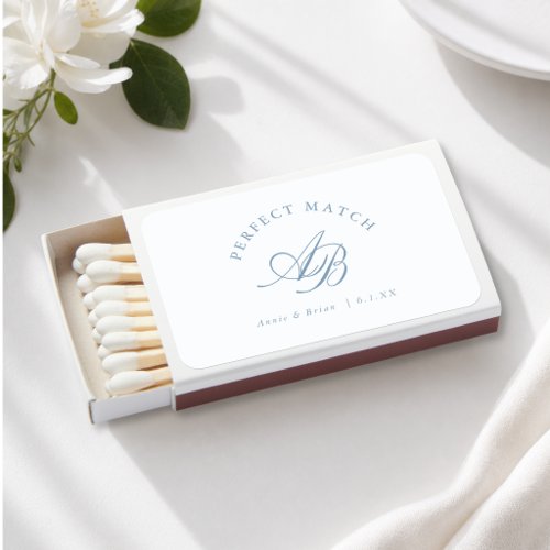 Perfect Match! Elegant Monogram White Matchboxes