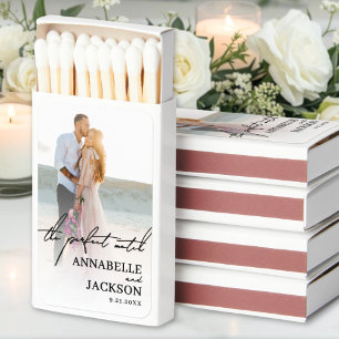 Perfect Match Elegant Script Wedding Photo
