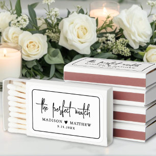 Perfect Match Elegant Wedding Favor Matchbox