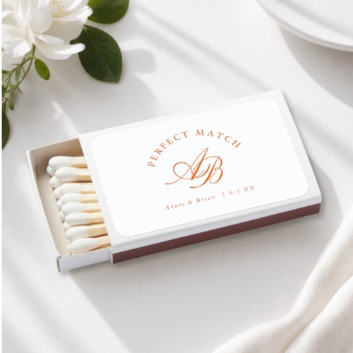 Perfect Match! Elegant White Orange Matchboxes