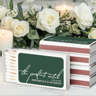 Perfect Match Emerald Green Wedding Matchboxes