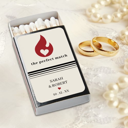 Perfect Match Fire Heart Newlywed Wedding Favor