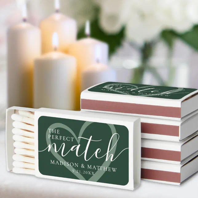 Perfect Match Green Wedding Matchbox Favor | Zazzle