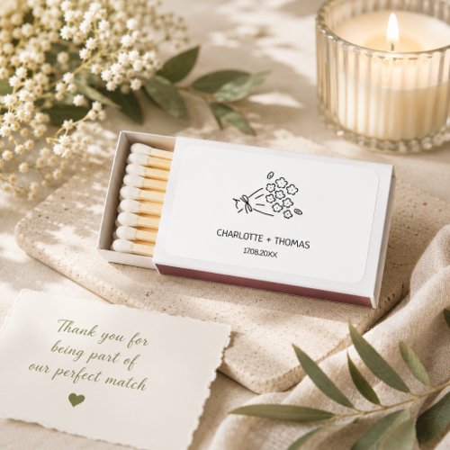 Perfect Match Greenery Wedding Matchbox
