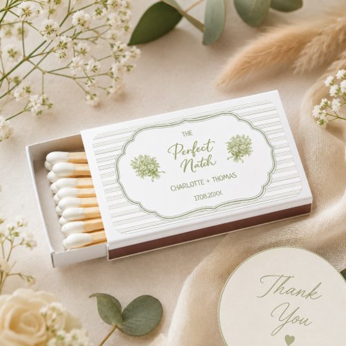 Perfect Match Greenery Wedding Matchbox