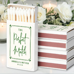 Perfect Match Hand Drawn Frame Green Wedding Favor