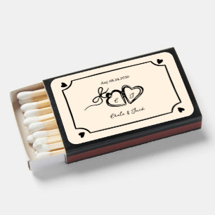 Perfect Match hand drawn heart Matchbox Wedding