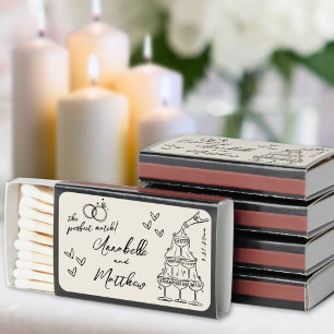 Perfect Match Hand Drawn Vintage Wedding Matchbox