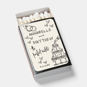 Perfect Match Hand Drawn Vintage Wedding Matchbox