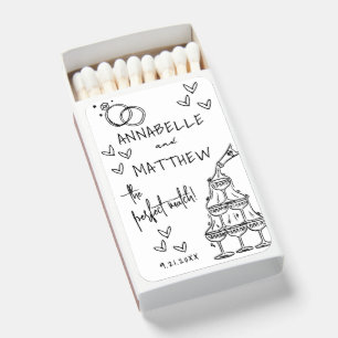 Perfect Match Hand Drawn Wedding Matchbox Favors