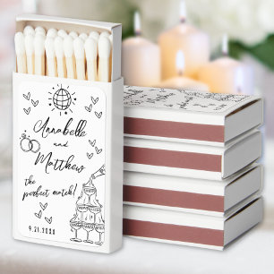 Perfect Match Hand Drawn Wedding Matchbox Favors