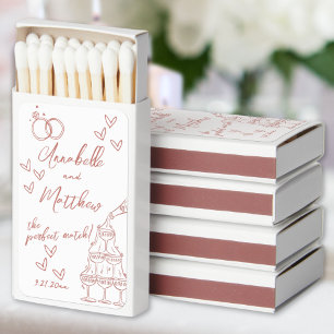 Perfect Match Hand Drawn Wedding Matchbox Favors