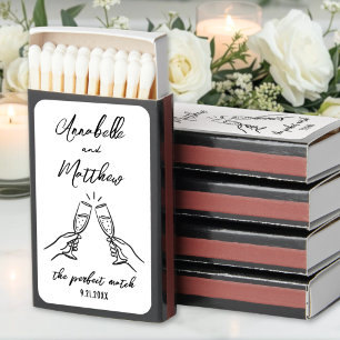 Perfect Match Hand Drawn Wedding Matchboxes