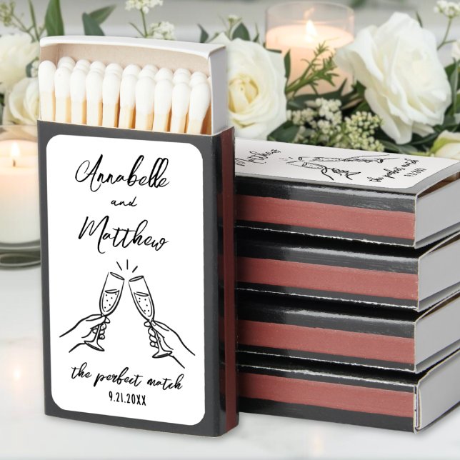 Perfect Match Hand Drawn Wedding Matchboxes (Perfect Match Hand Drawn Wedding Matchboxes )