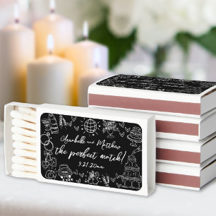 Perfect Match Hand Drawn Whimsical Wedding Matches