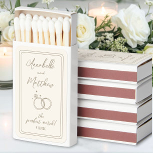 Perfect Match Ivory Vintage Wedding Matchbox Favor