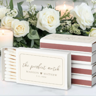 Perfect Match Ivory Wedding Matchbox Favor