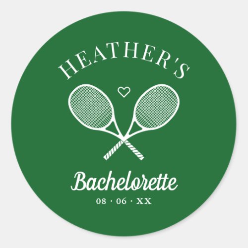 Perfect Match Last Swing Tennis Bachelorette Classic Round Sticker