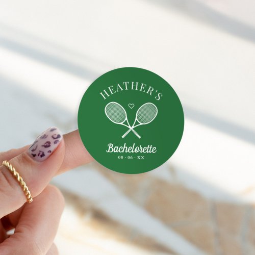 Perfect Match Last Swing Tennis Bachelorette Classic Round Sticker