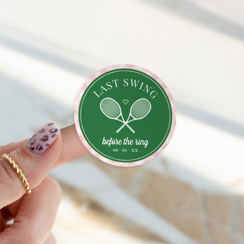 Perfect Match Last Swing Tennis Bachelorette Classic Round Sticker