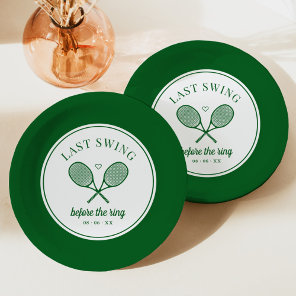 Perfect Match Last Swing Tennis Bachelorette Paper Plates