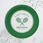 Perfect Match Last Swing Tennis Bachelorette Paper Plates<br><div class="desc">Cute Tennis themed bach party! Part of a whole collection!</div>