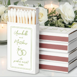 Perfect Match Lime Green Wedding Matchbox Favor