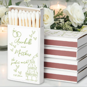 Perfect Match Lime Green Wedding Matchbox Favors