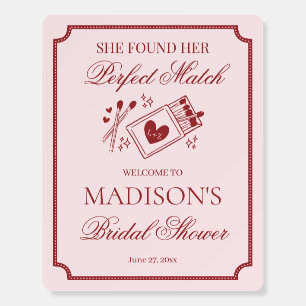 Perfect Match Made in Heaven Bridal Shower Welcome Foam Board
