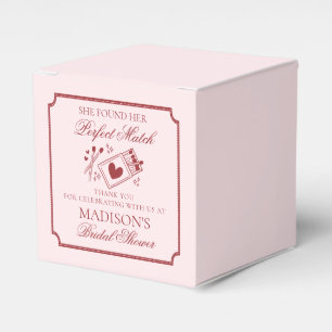 Perfect Match Matchbox Bridal Shower Dessert Favor Boxes