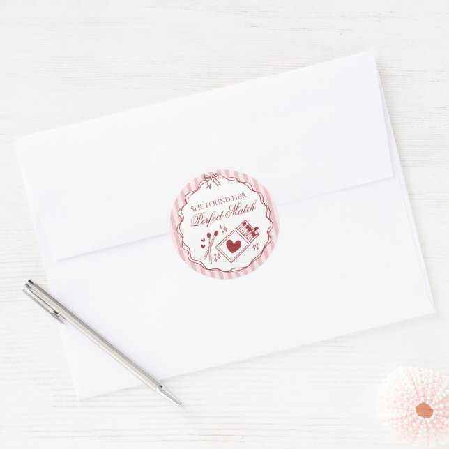 Perfect Match Matchbox Bridal Shower Envelope Seal (Envelope)