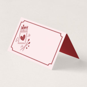 Perfect Match Matchbox Bridal Shower Place Card