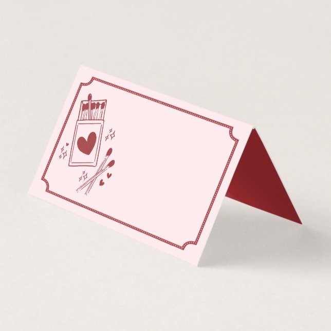 Perfect Match Matchbox Bridal Shower Place Card (Front)
