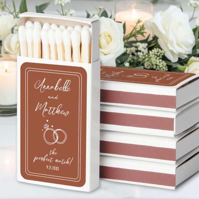 Perfect Match Orange Wedding Matchbox Favor (Perfect Match Orange Wedding Matchbox Favor )