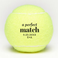 Perfect Match Personalized Wedding Tennis Balls 