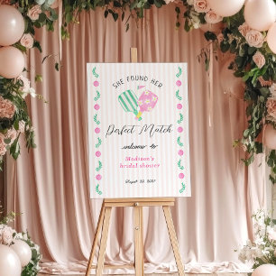 Perfect Match Pickleball Bridal Shower Welcome Foam Board