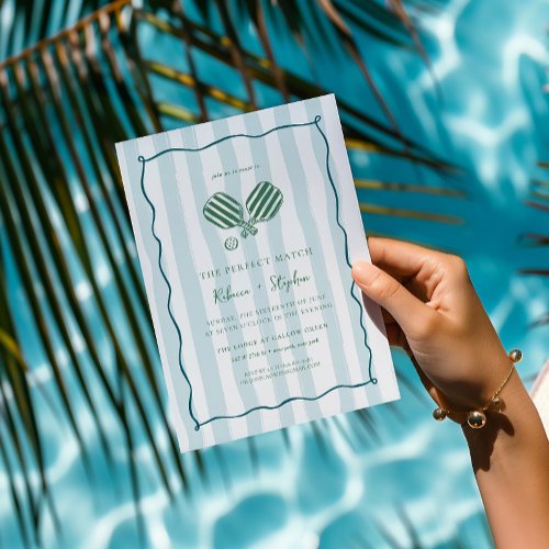 Perfect Match | Pickleball Country Club Engagement Invitation