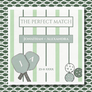 Perfect Match Pickleball Couples Bridal Shower Napkins