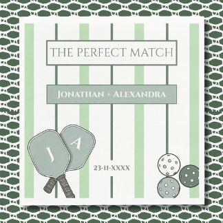Perfect Match Pickleball Couples Bridal Shower Napkins