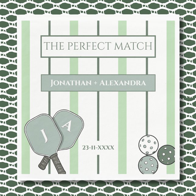 Perfect Match Pickleball Couples Bridal Shower Napkins (Creator Uploaded)