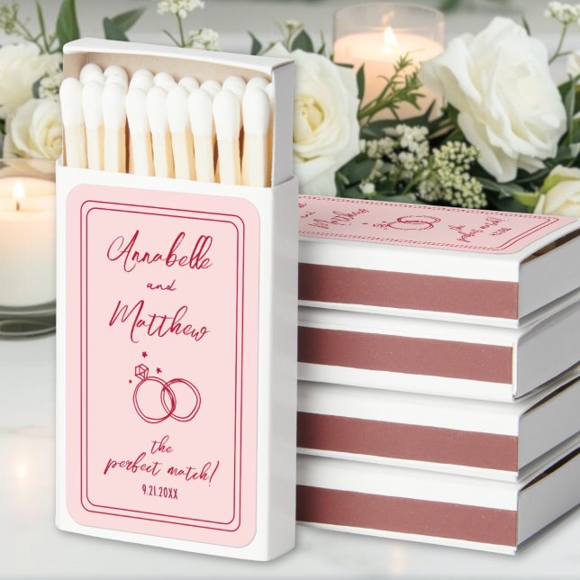 Perfect Match Pink Red Wedding Matchbox (Perfect Match Pink Red Wedding Matchbox)